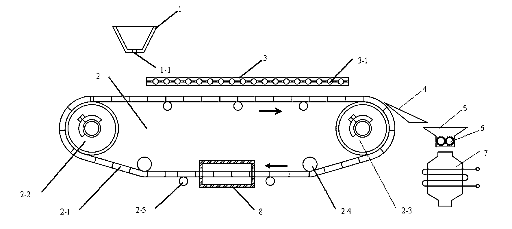 Device and method for dry-method treatment for and sensible heat recovery of high-temperature molten slag