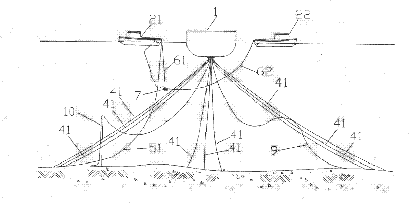 Laying process of subsea pipeline crossing floating production and storage device system