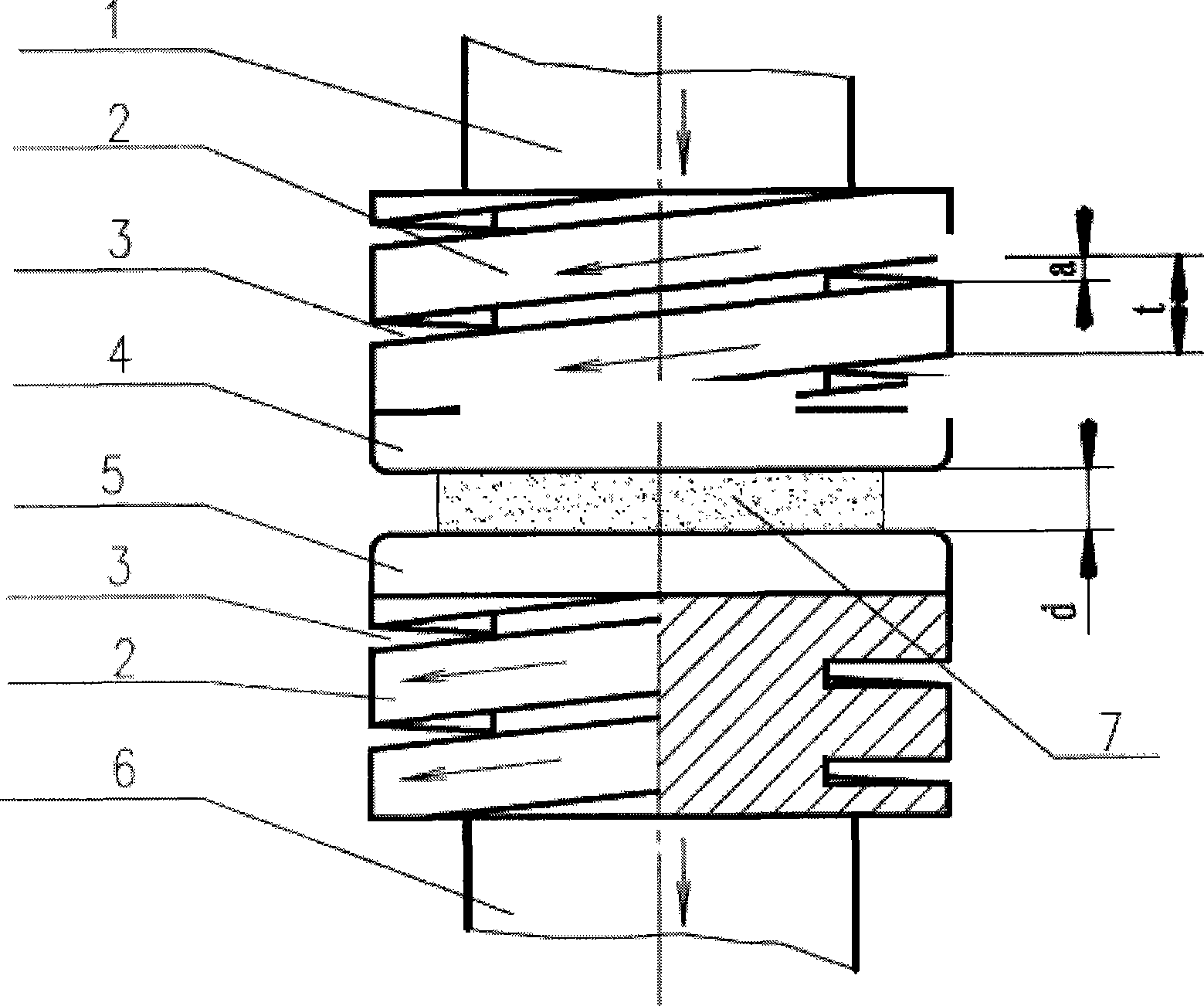 Vacuum switch tube for helical coil longitudinal magnetic field electrode