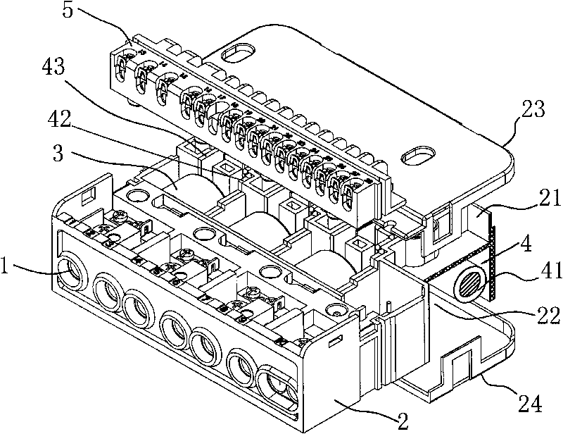 Integrated combined terminal row