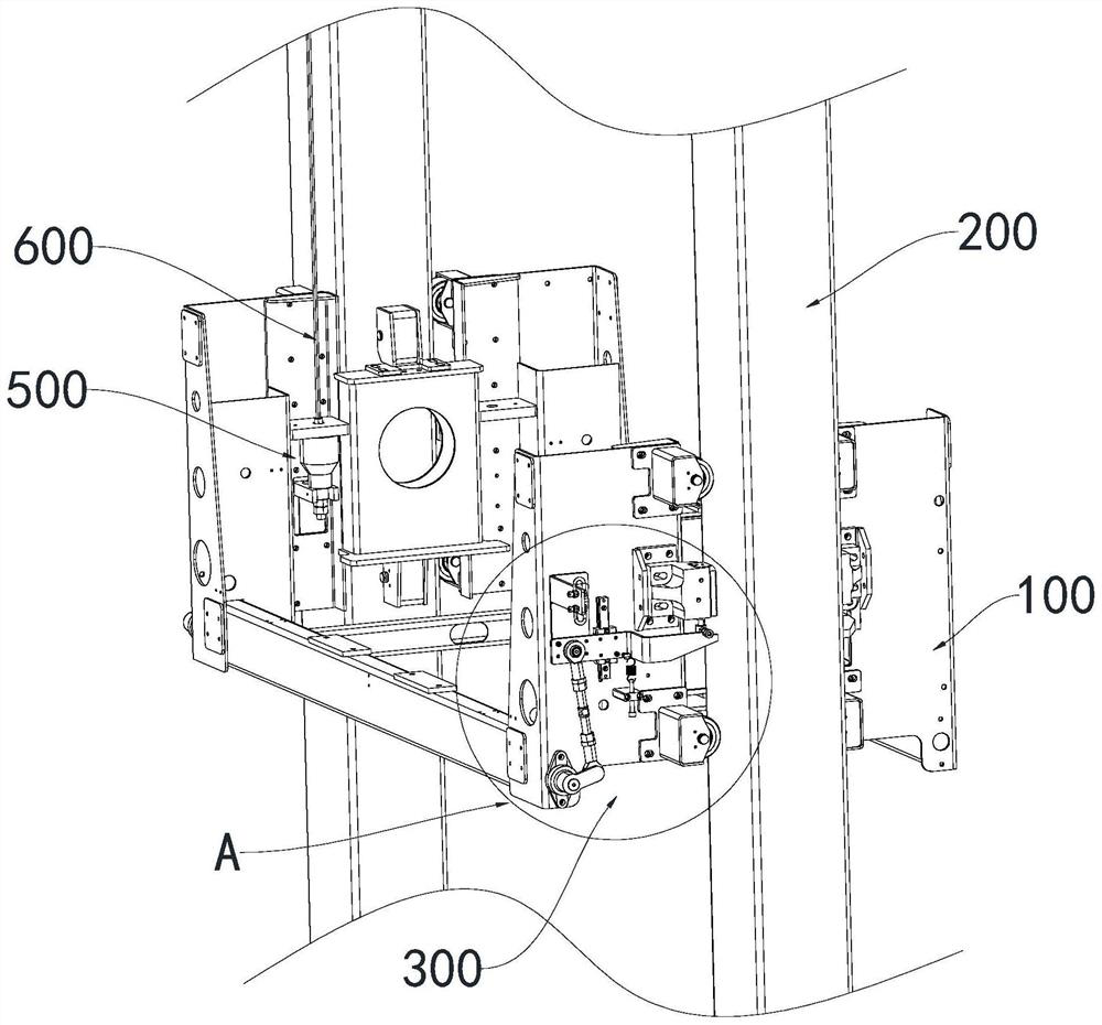 Safe anti-falling device for medium-high-rise light-load stacking machine loading platform