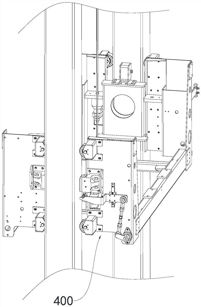 Safe anti-falling device for medium-high-rise light-load stacking machine loading platform