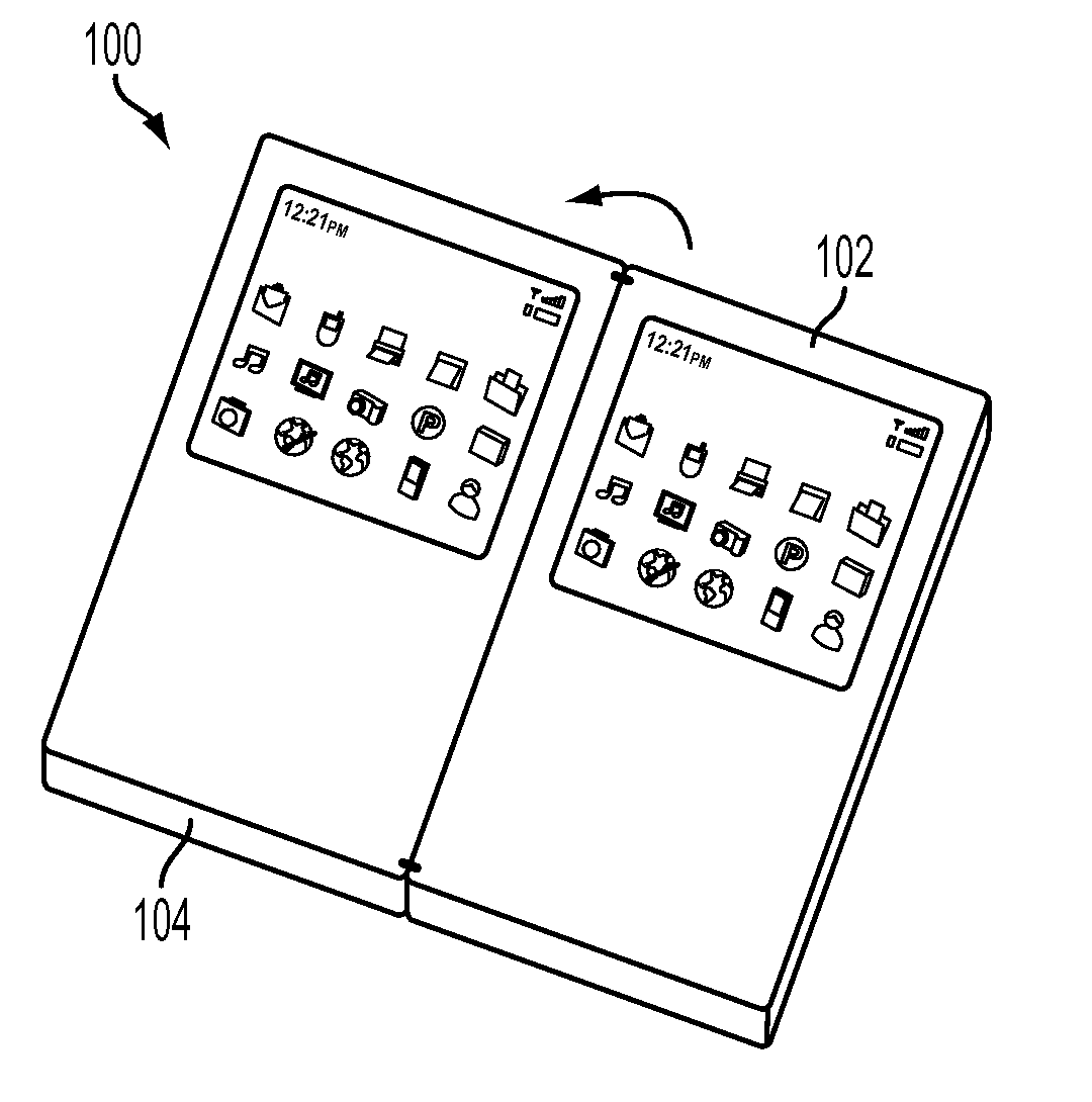 Multiple displays for a portable electronic device and a method of use