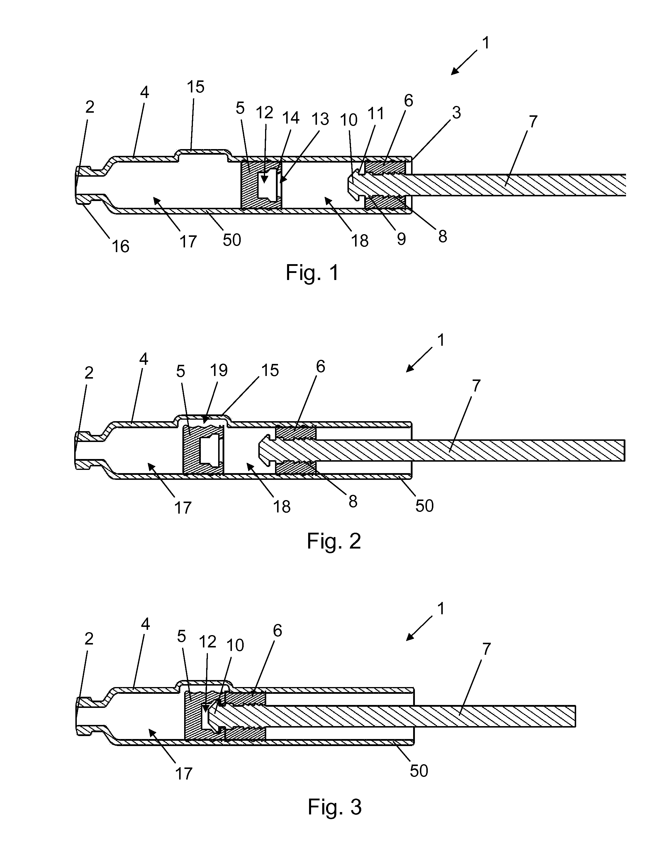 Mixing device with piston coupling arrangement