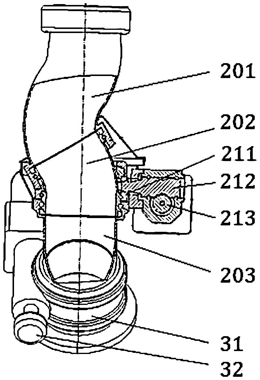 Large pitch angle compact long-range fire water monitor