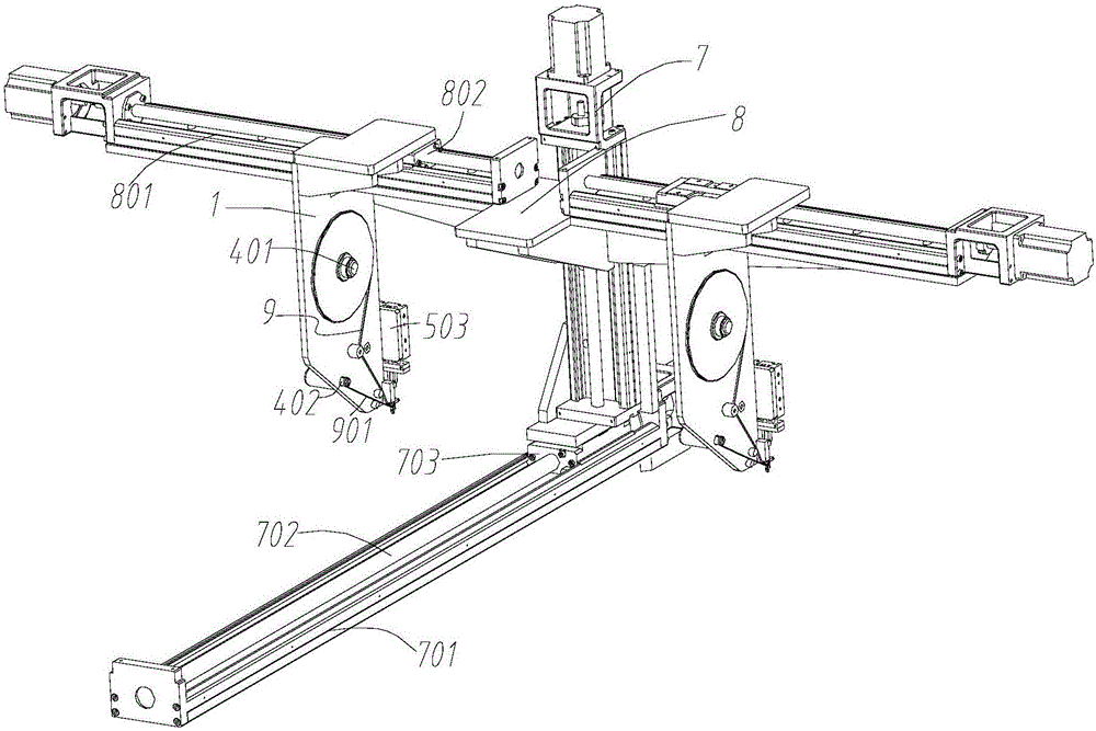 Peel-off type automatic adhesive tape pasting device