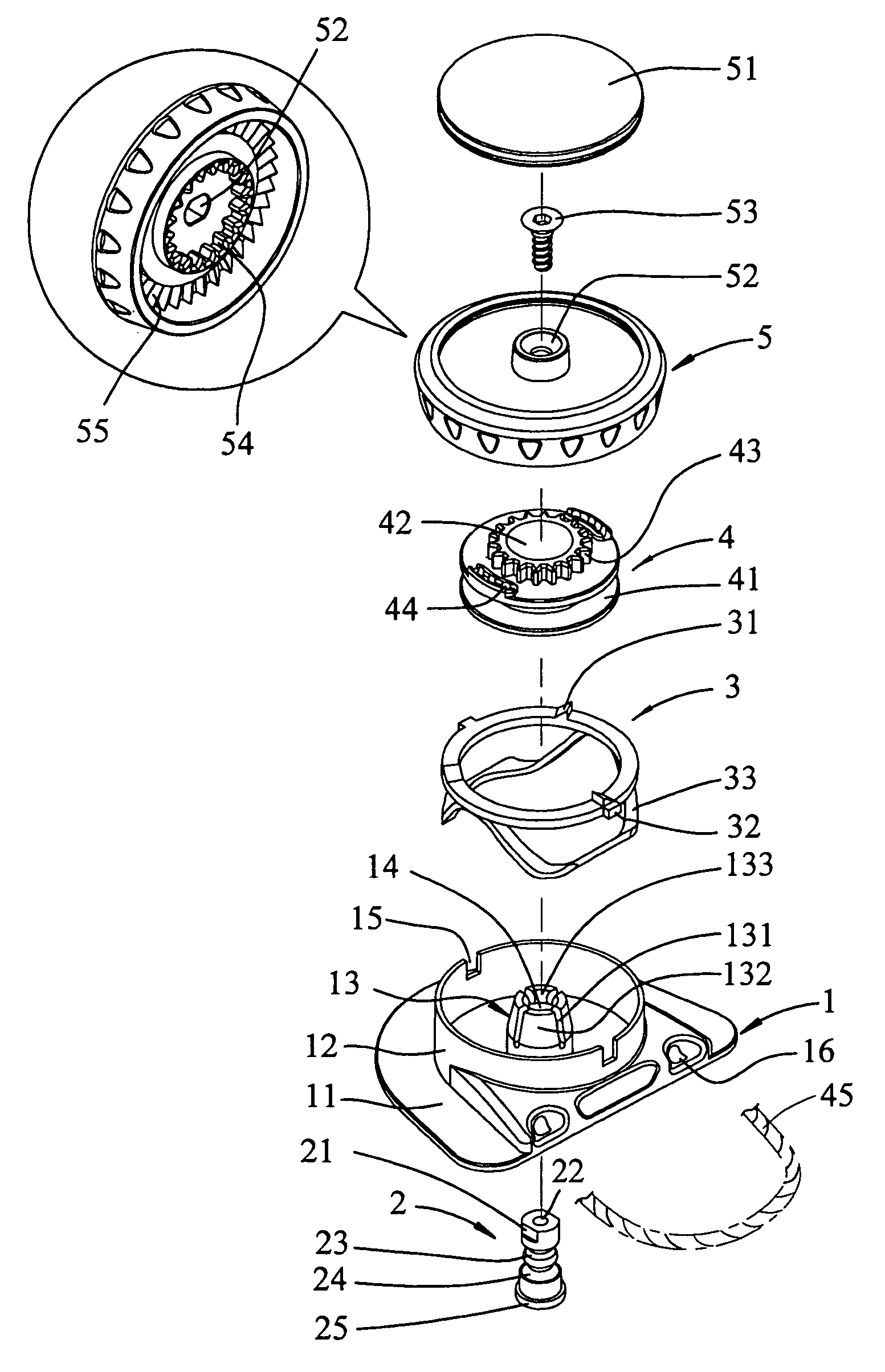 String securing device