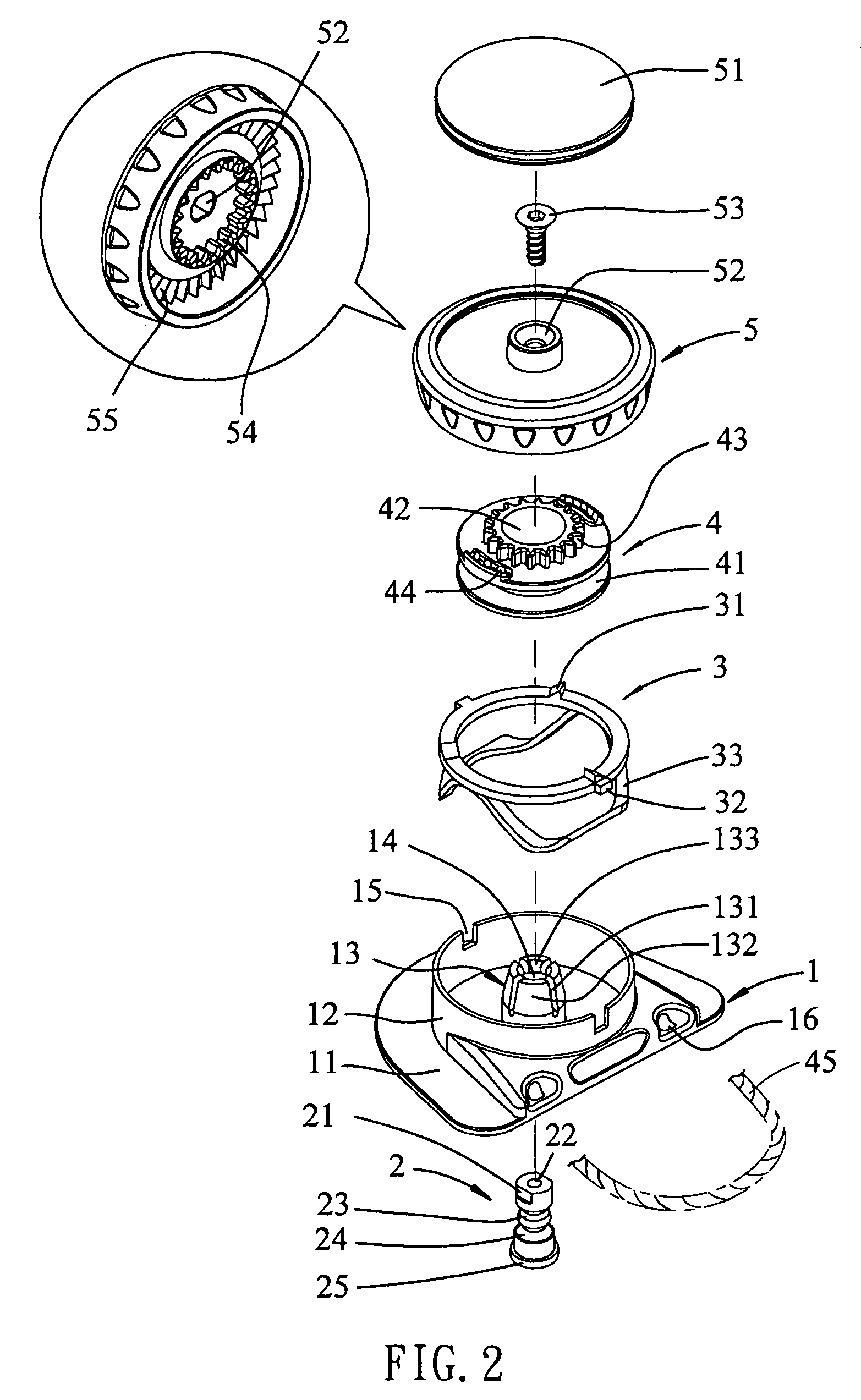 String securing device