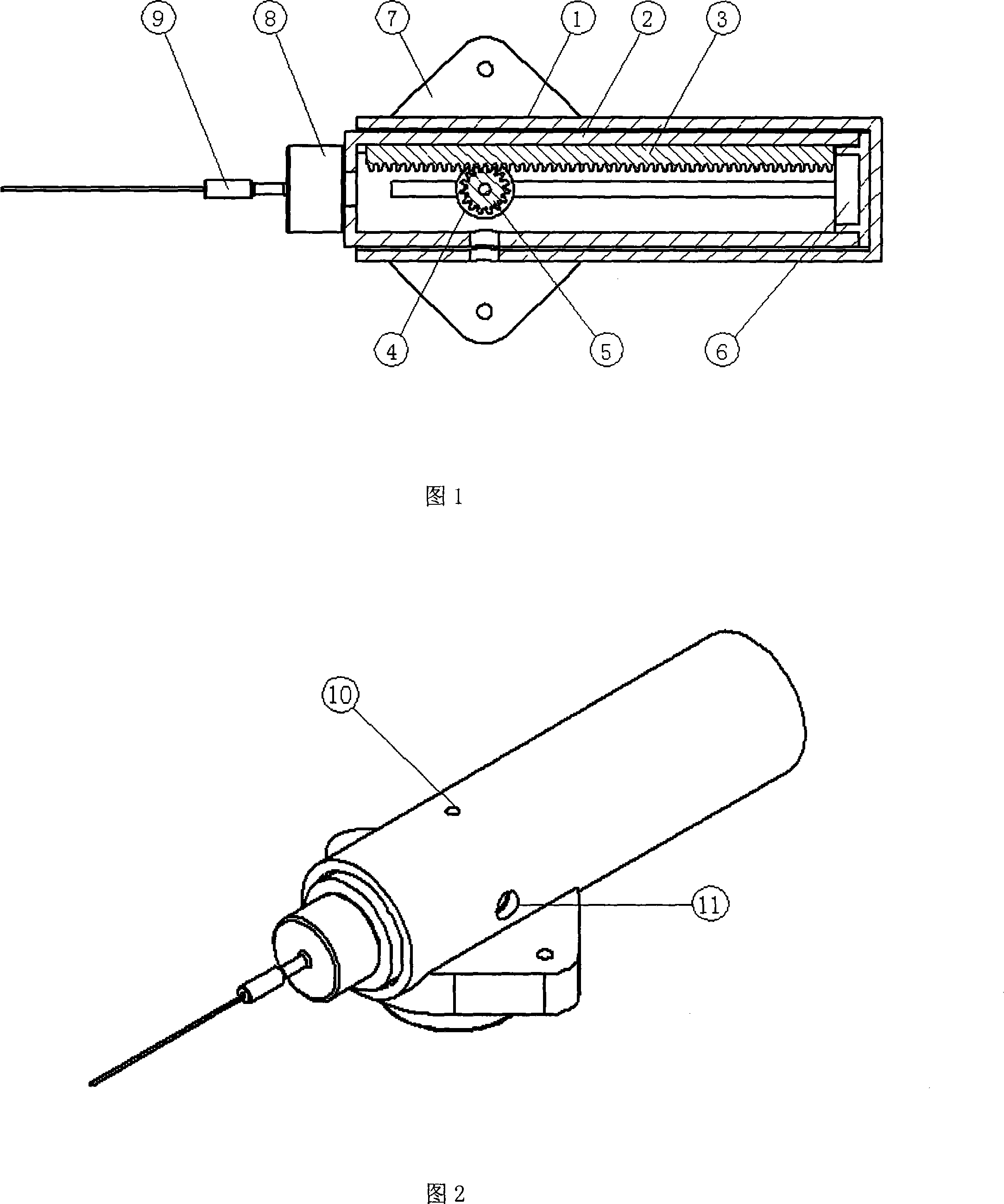 Actuating mechanism of acupuncture manipulation simulating instrument