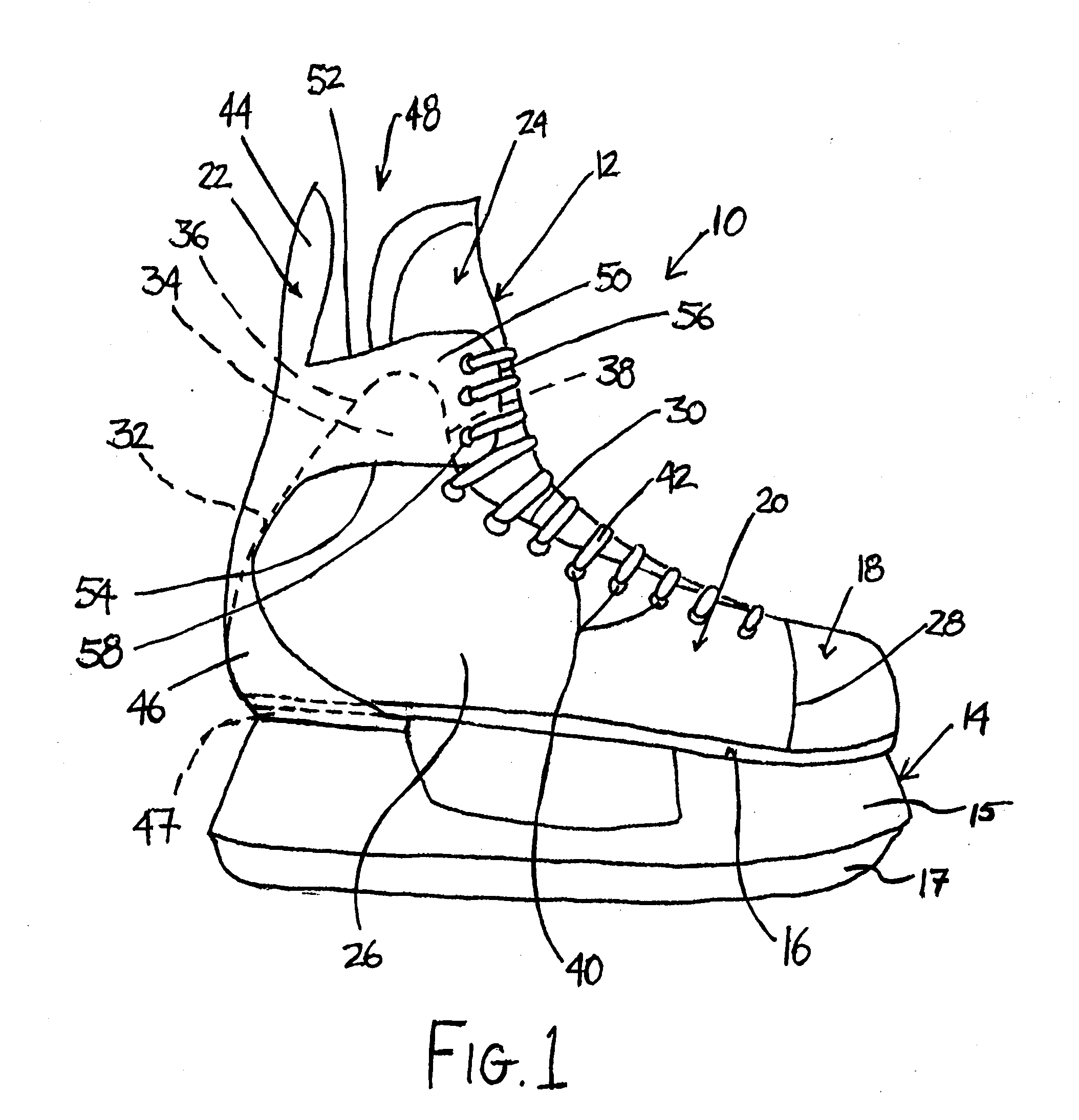 Skate boot with improved flexibility