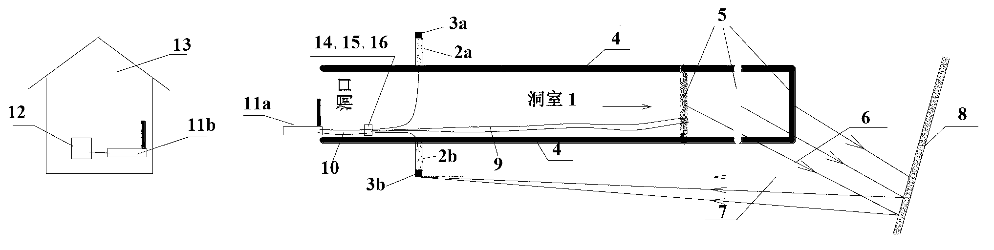 Method and device for tunnel advance geology forecast with tunnel face blasting as focus