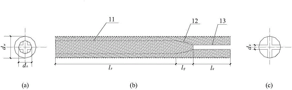 Composite anchor rod device and method for fastening cross section by using anchor rod device in anchoring manner