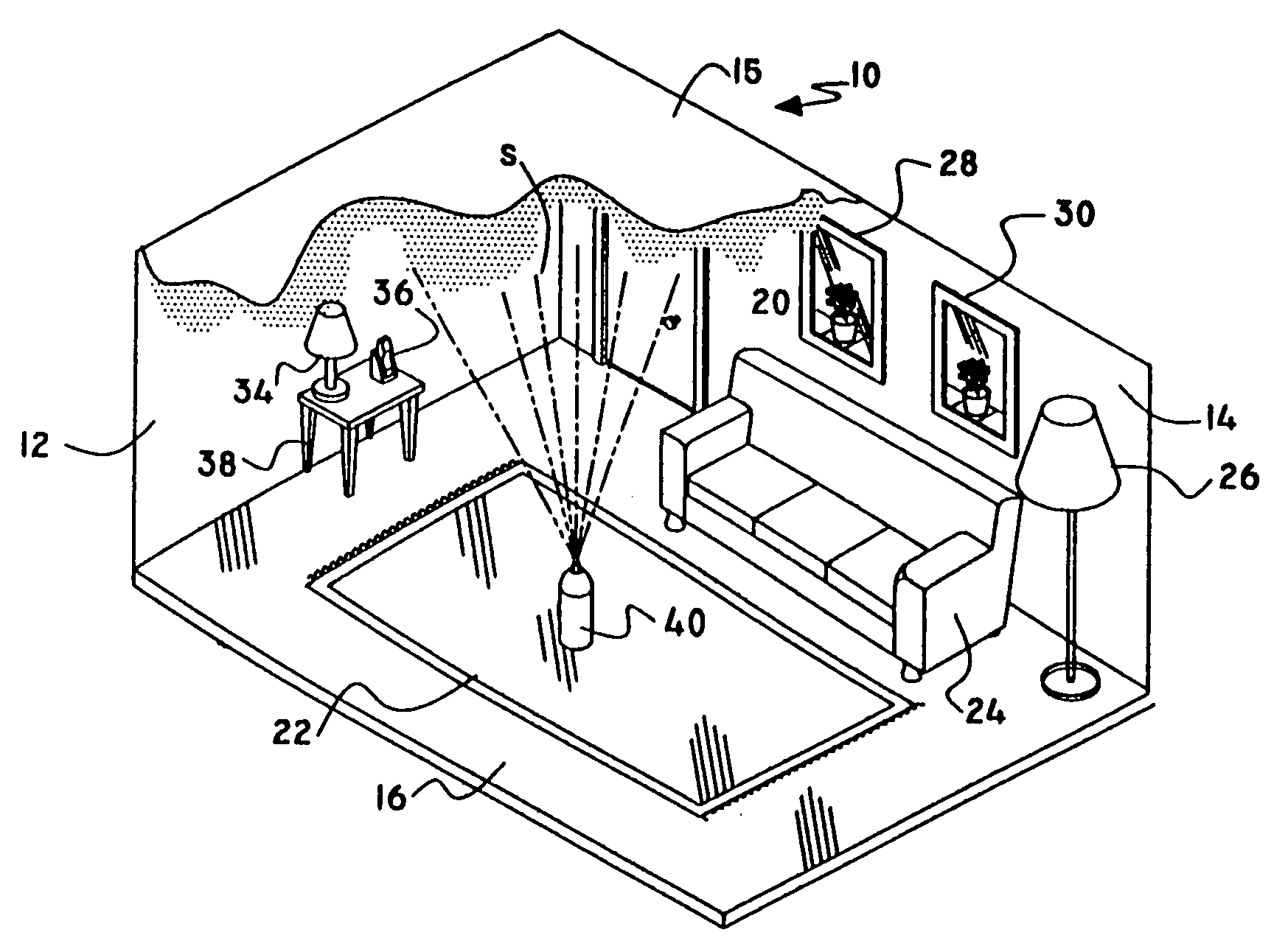 Room sanitizing method and apparatus