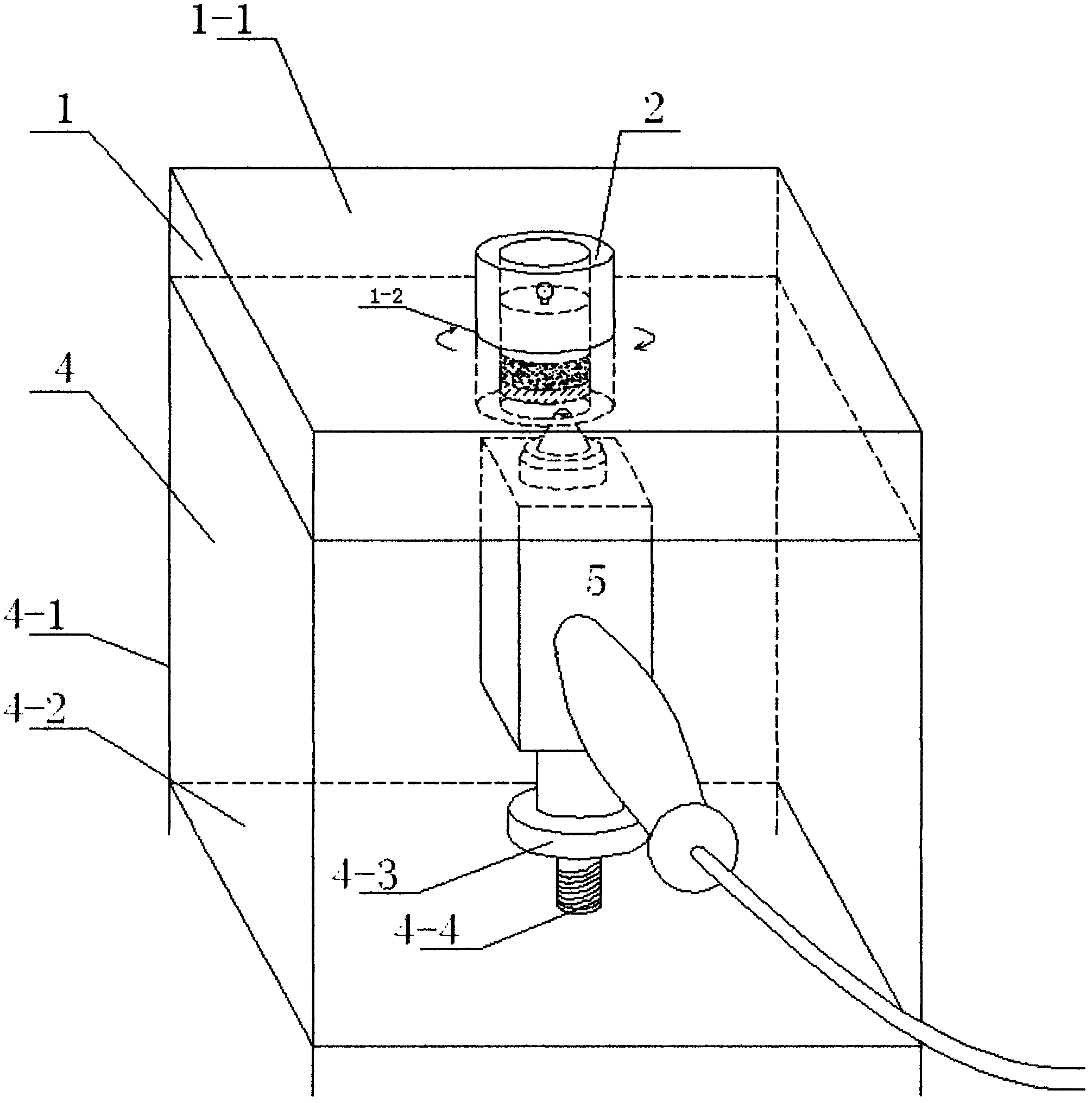 Rotary sampling device of portable near-infrared spectrometer of AOTF (acousto-optic tunable filter) and application