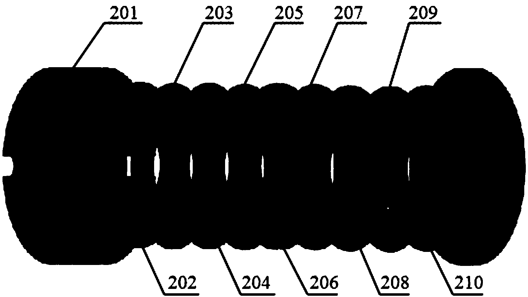 Whole-plane EMI filter integrated structure composed of round-plane PCB coupling inductors