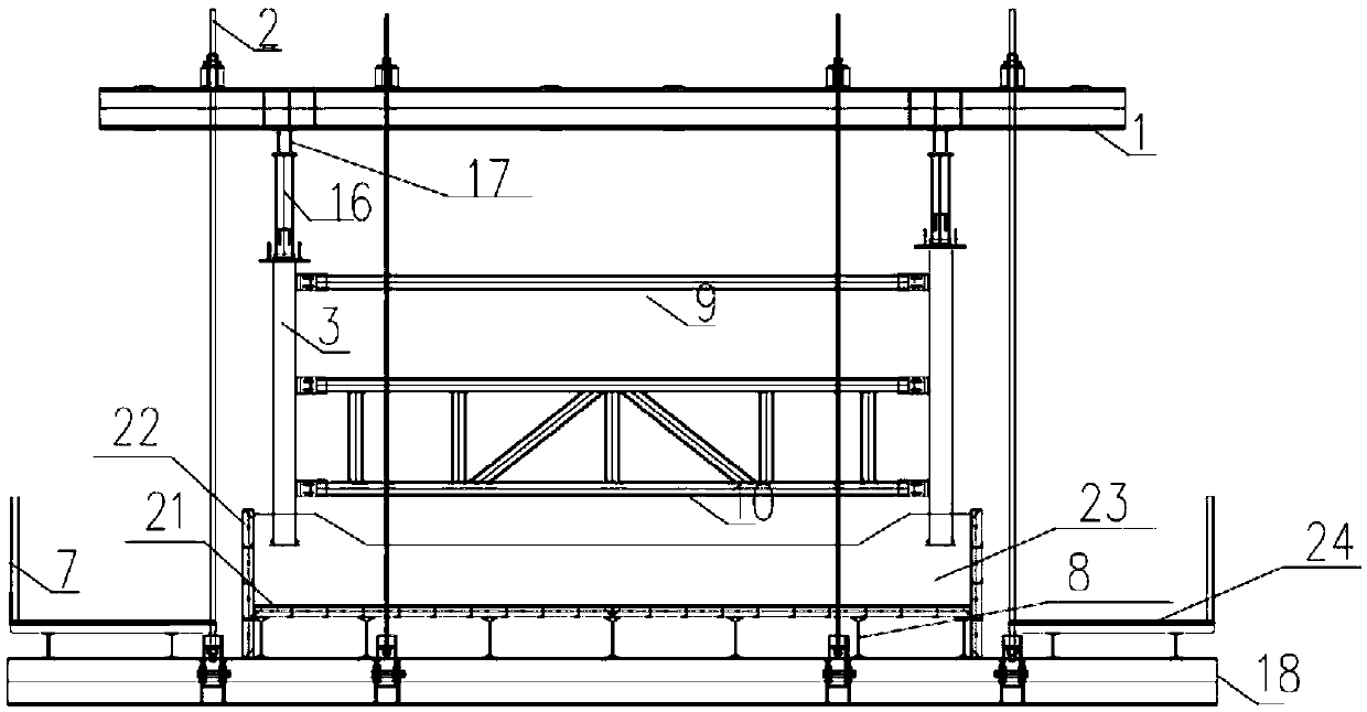 Hanging basket for corrugated steel web plate construction and construction process