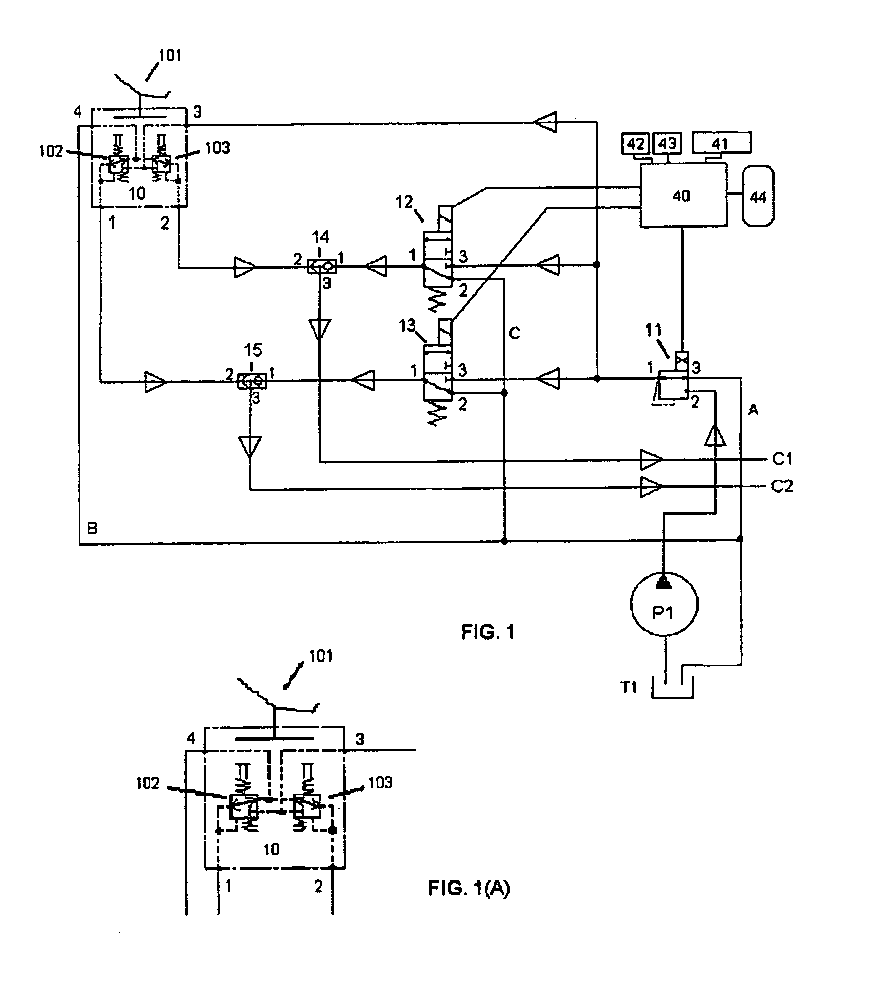 Hydraulic circuit for operating a tool