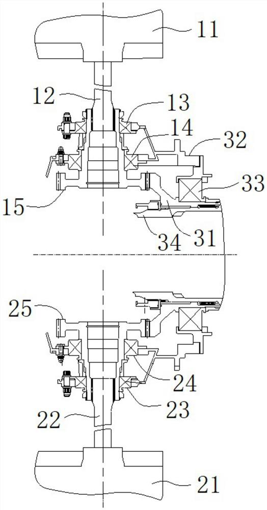 Aero-engine central transmission structure adopting face gear for power division