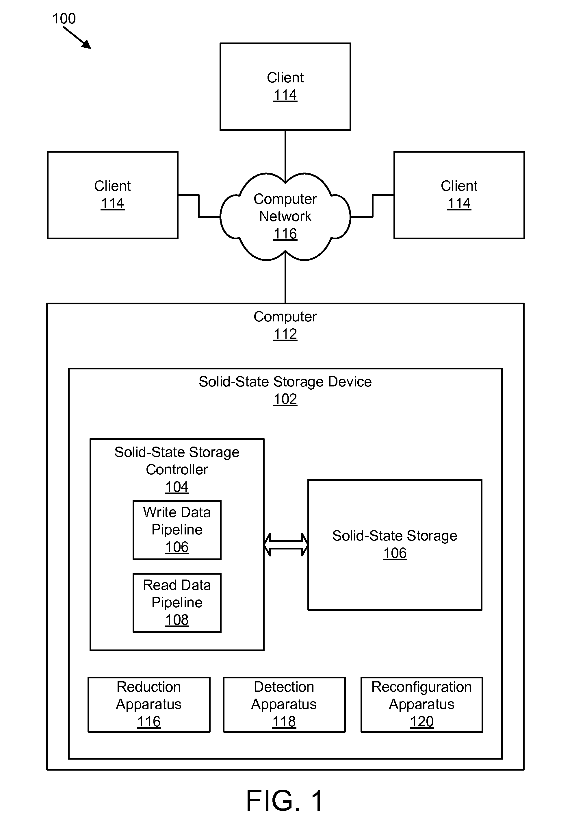 Apparatus, system, and method for reconfiguring an array to operate with less storage elements