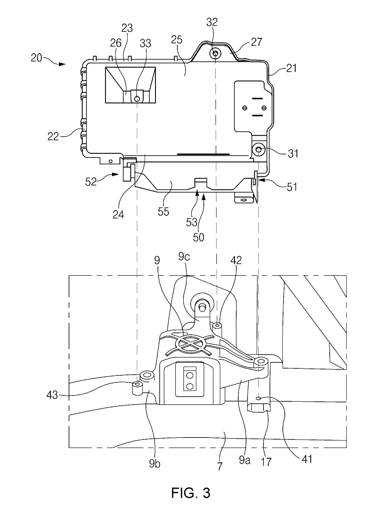 Automotive battery mounting structure