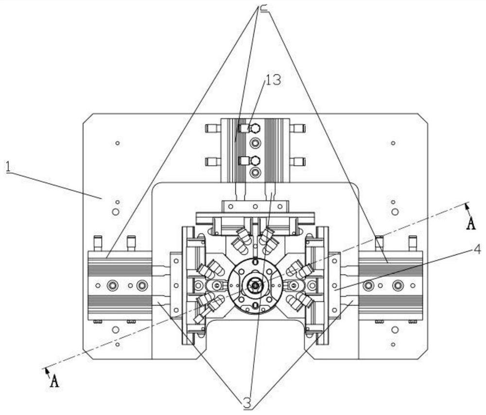 A multi-joint automatic quick-change fixture pallet quick inspection device