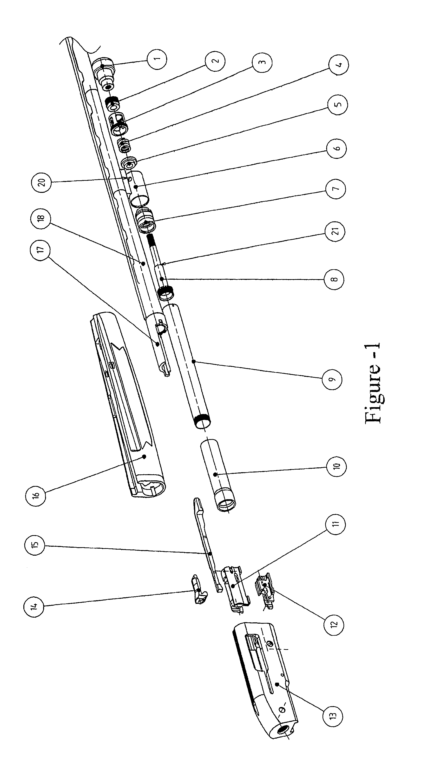 Operating system in the semi-automatic firearms