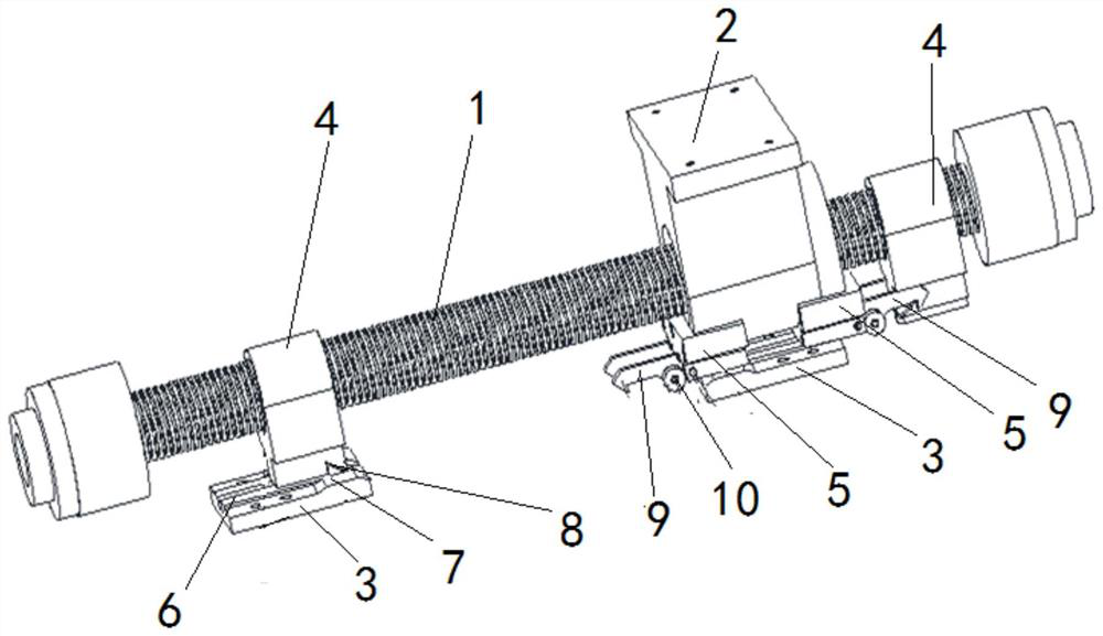 Floating supporting structure of ball screw pair and method for preventing shaking