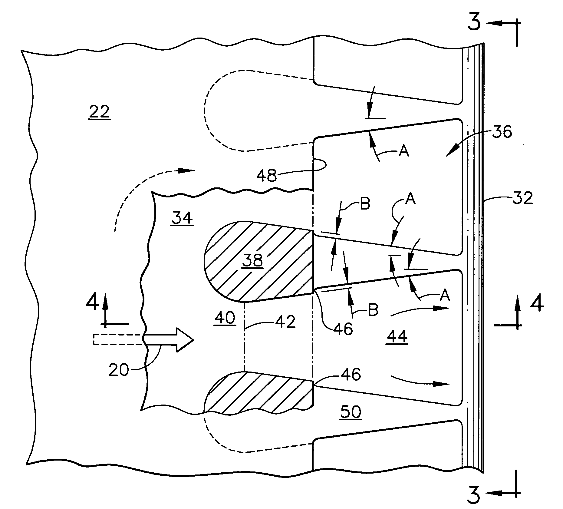 Stepped outlet turbine airfoil