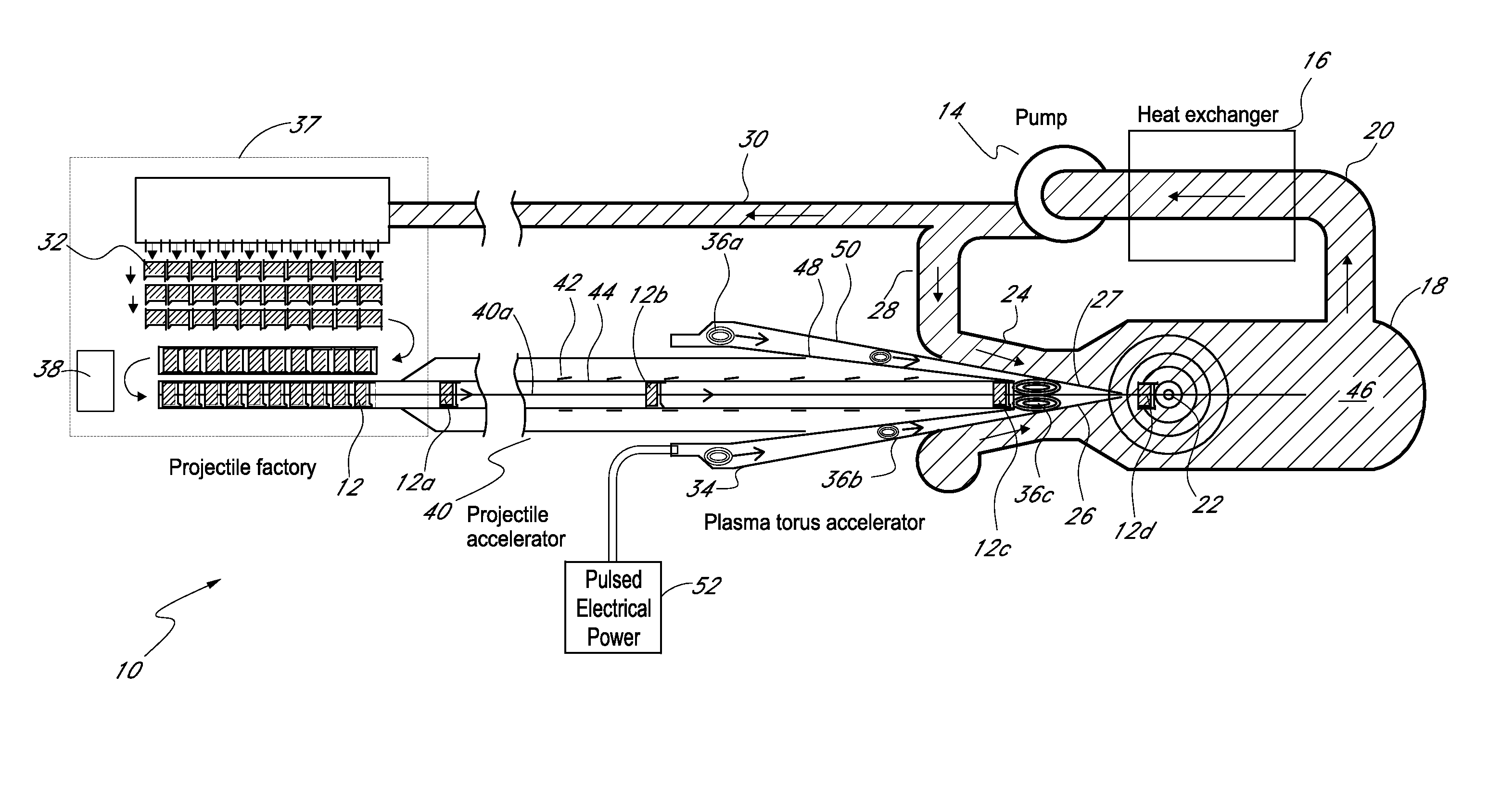 Systems and methods for plasma compression with recycling of projectiles