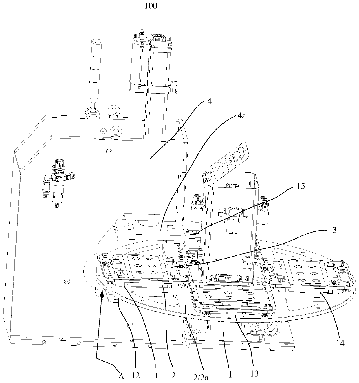 Material pressing method and pressing device on turntable station