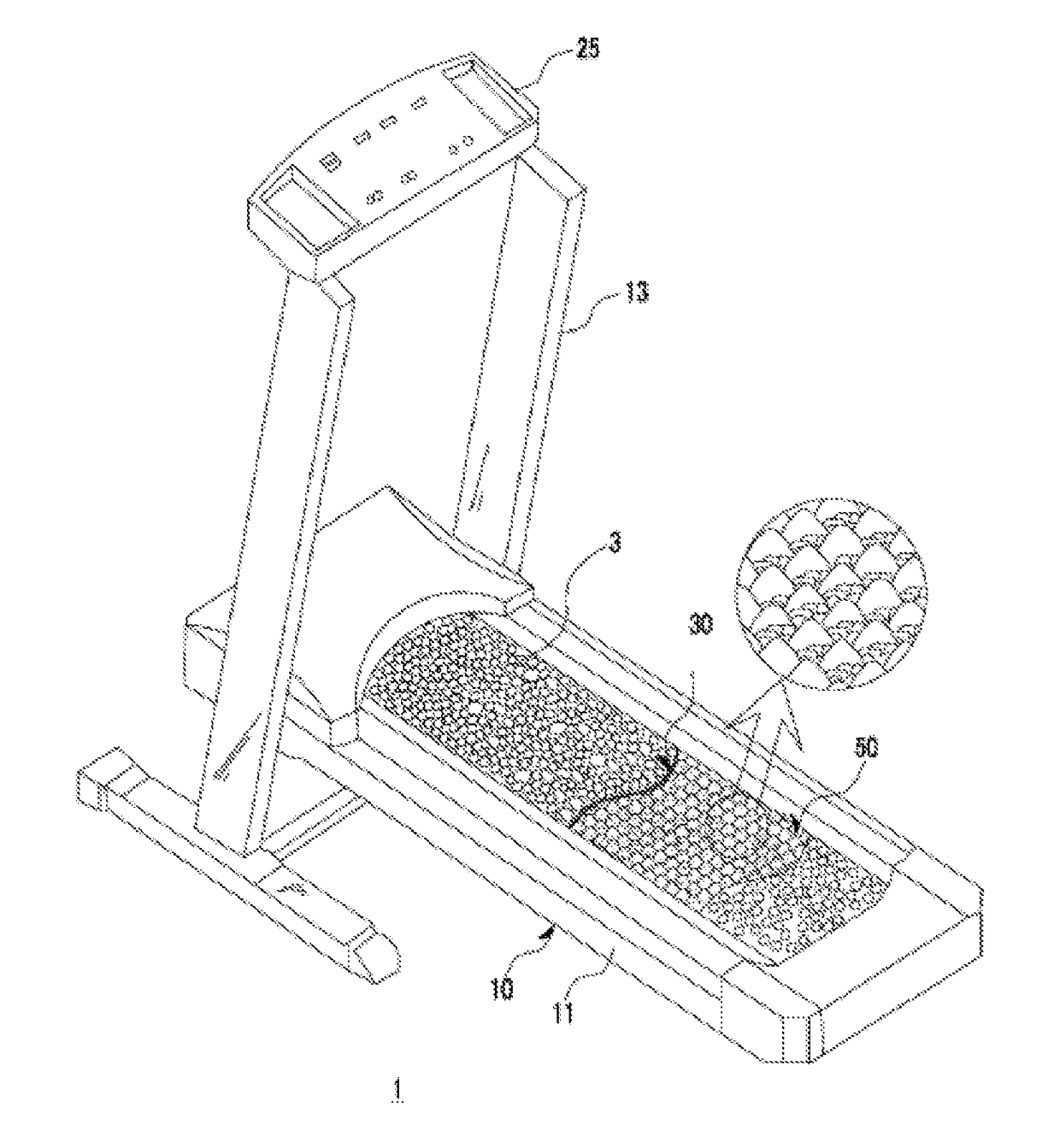 Acupressure walking machine applying pressure to foot reflex zones