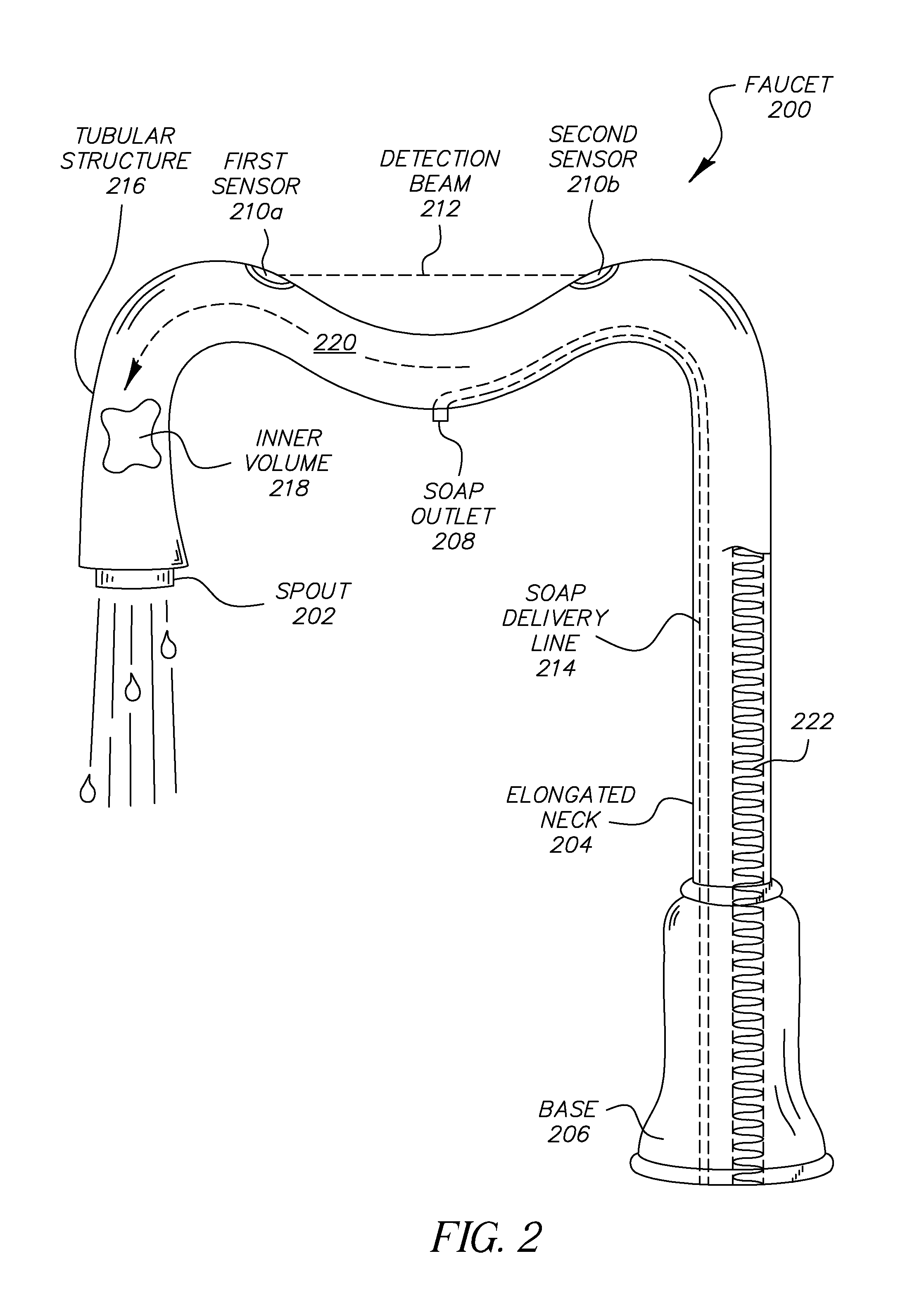 Faucet System Comprising a Liquid Soap Delivery Line