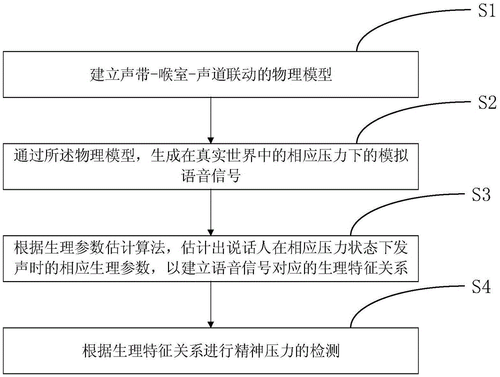 Vocal cord-larynx ventricle-vocal track linked physical model and mental pressure detection method