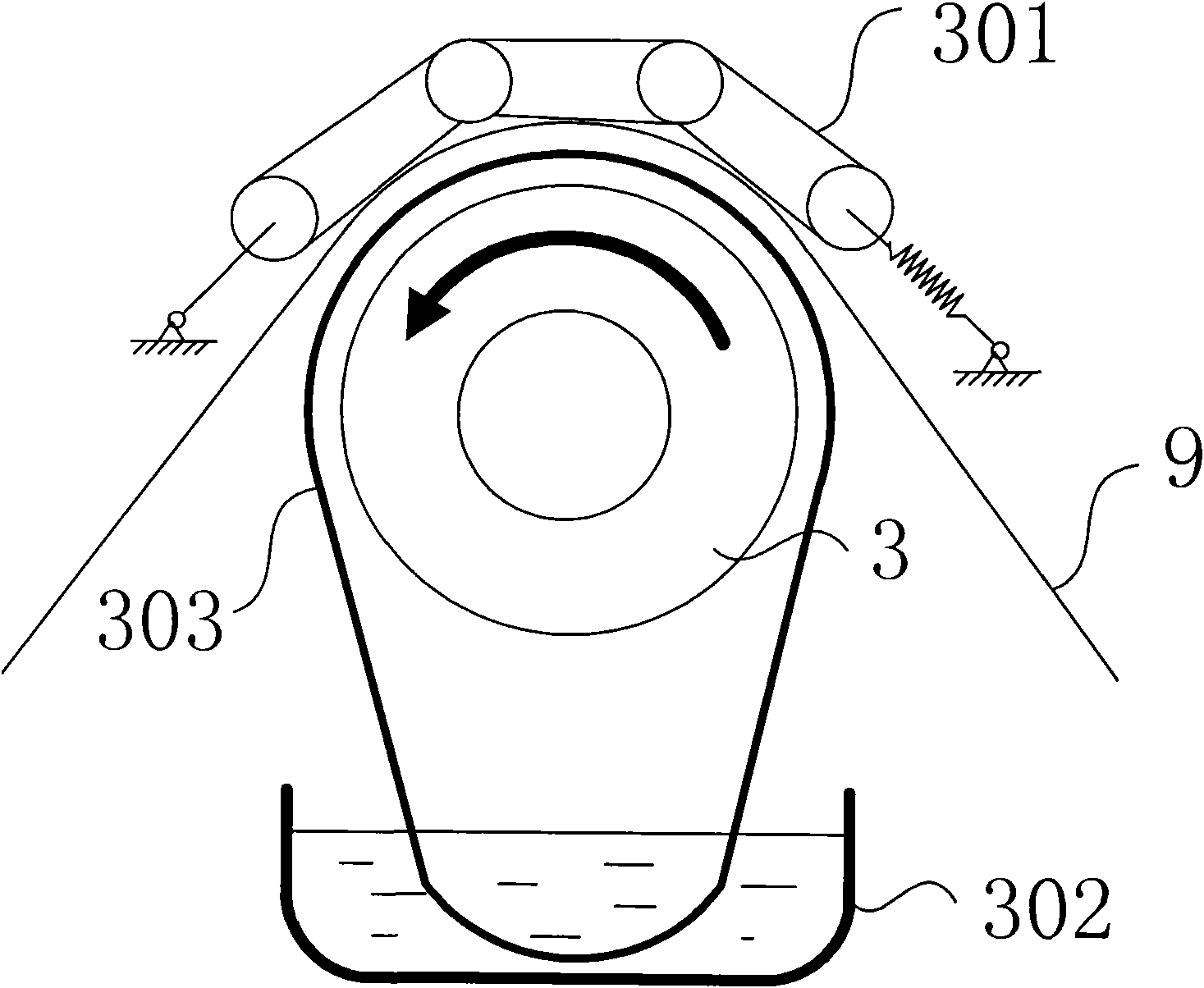 Tension control device of fiber sizing equipment of winding machine and control method thereof