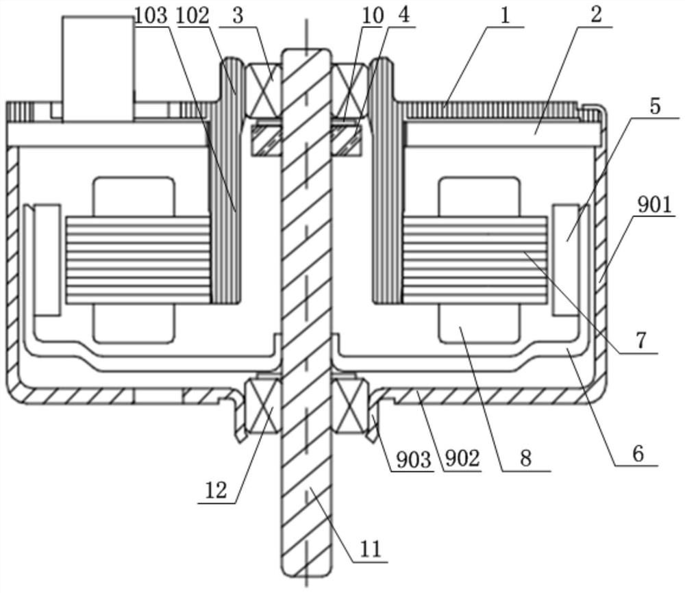 Motor and electronic equipment with same