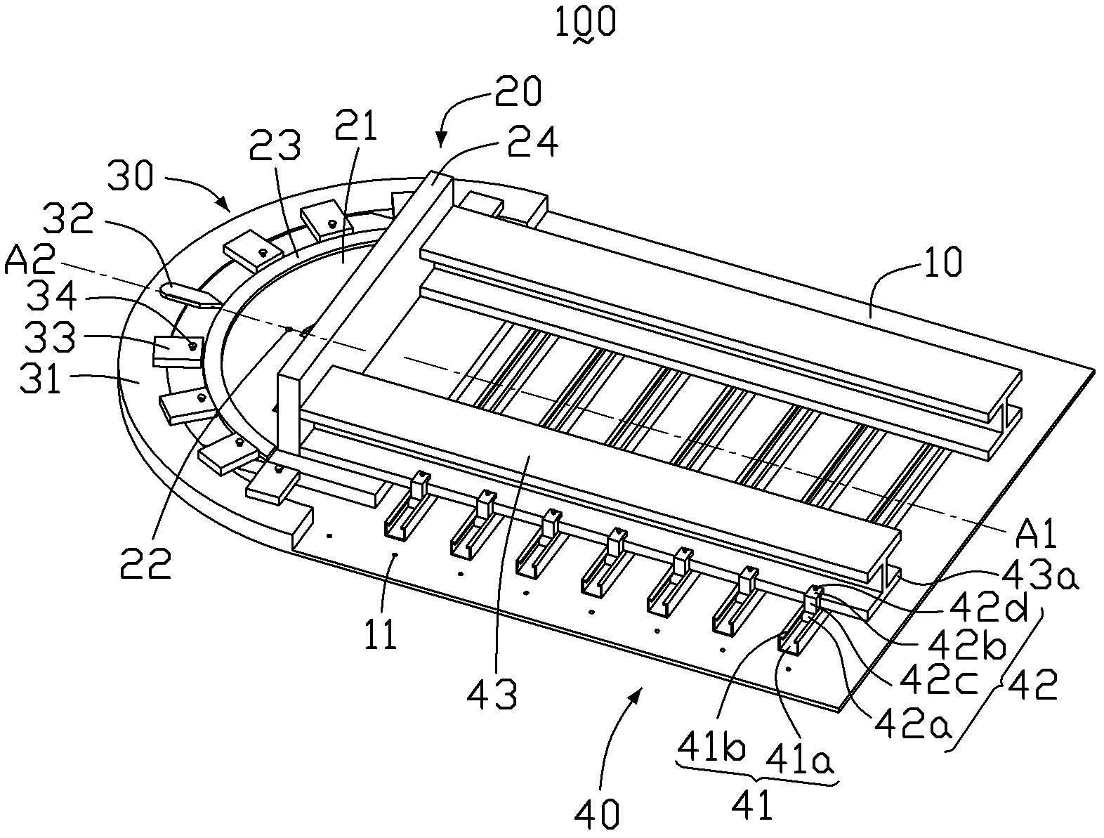 Installation seat for white automobile body