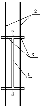 Construction process of H-shaped steel concrete transfer beam-reinforced concrete column joint