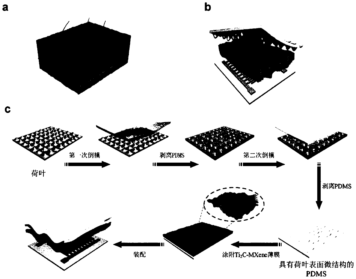 Bionic flexible pressure sensor based on lotus leaf micro-spinous-process/MXene composite structure