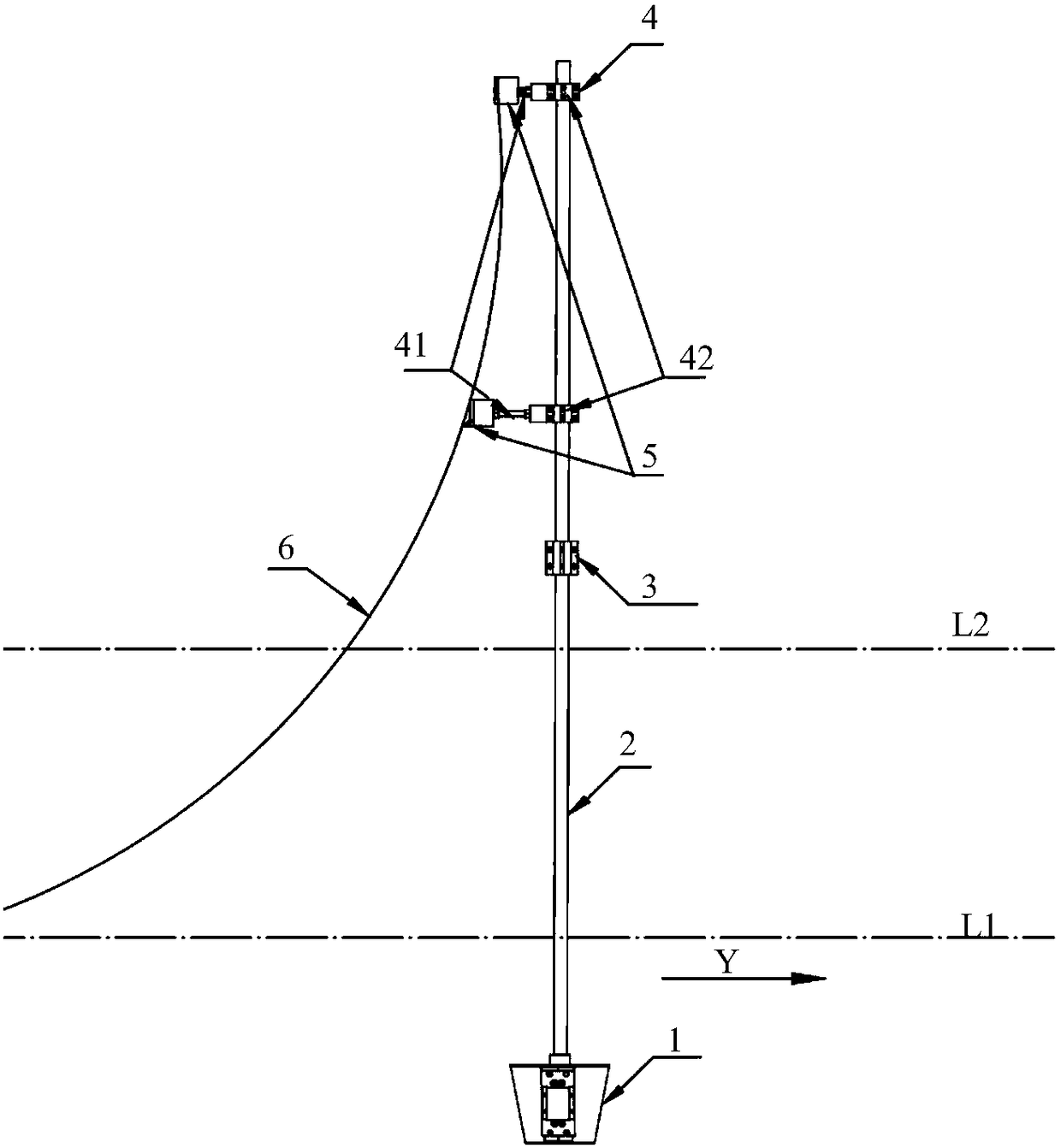 Device for side-mounting wireless trawl hydrophones