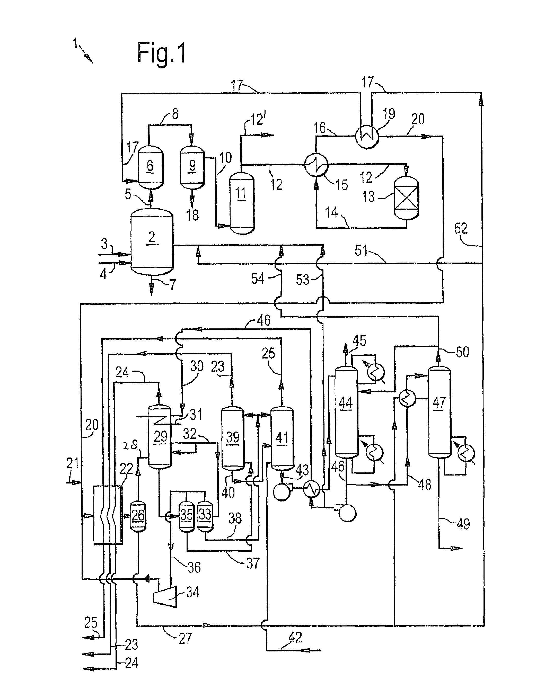 Process for producing a purified synthesis gas stream