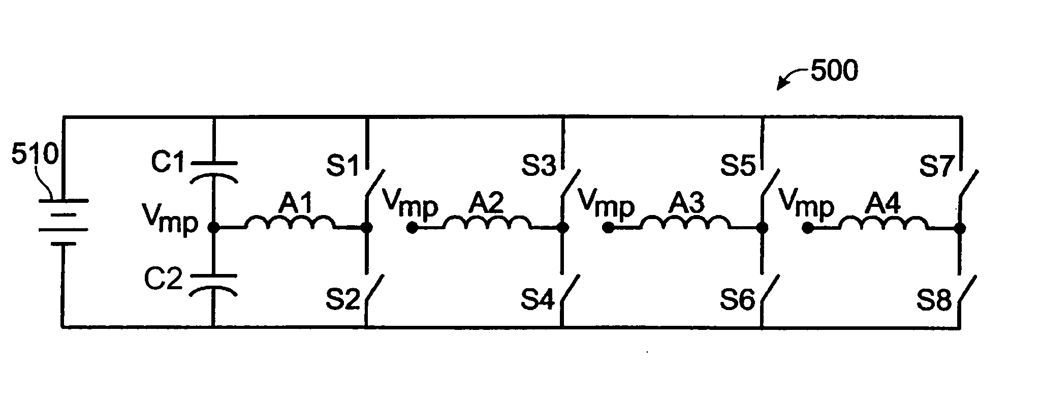 Bi-directional power electronics circuit for electromechanical valve actuator of an internal combustion engine