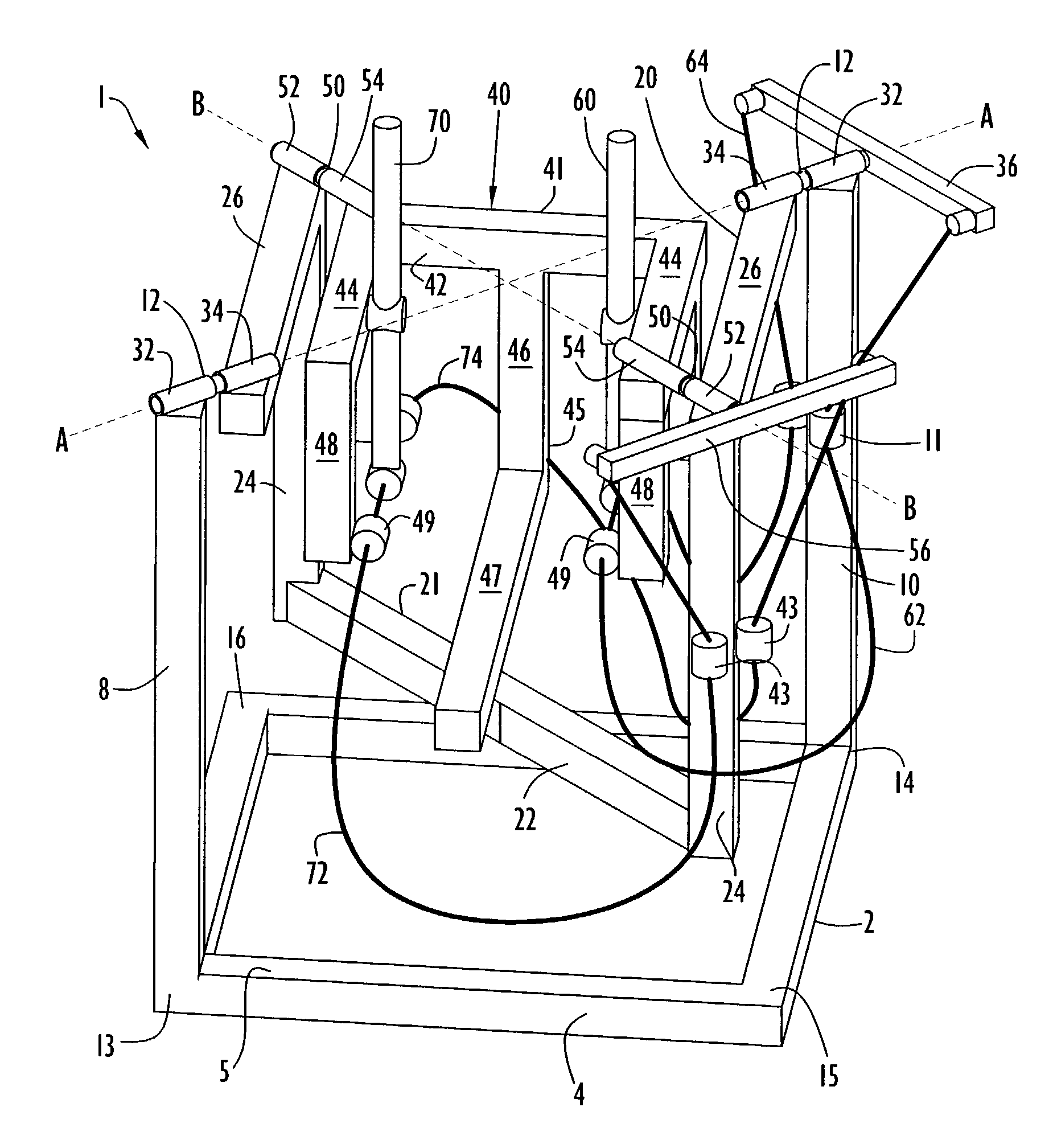 Motion platform system and method of rotating a motion platform about plural axes