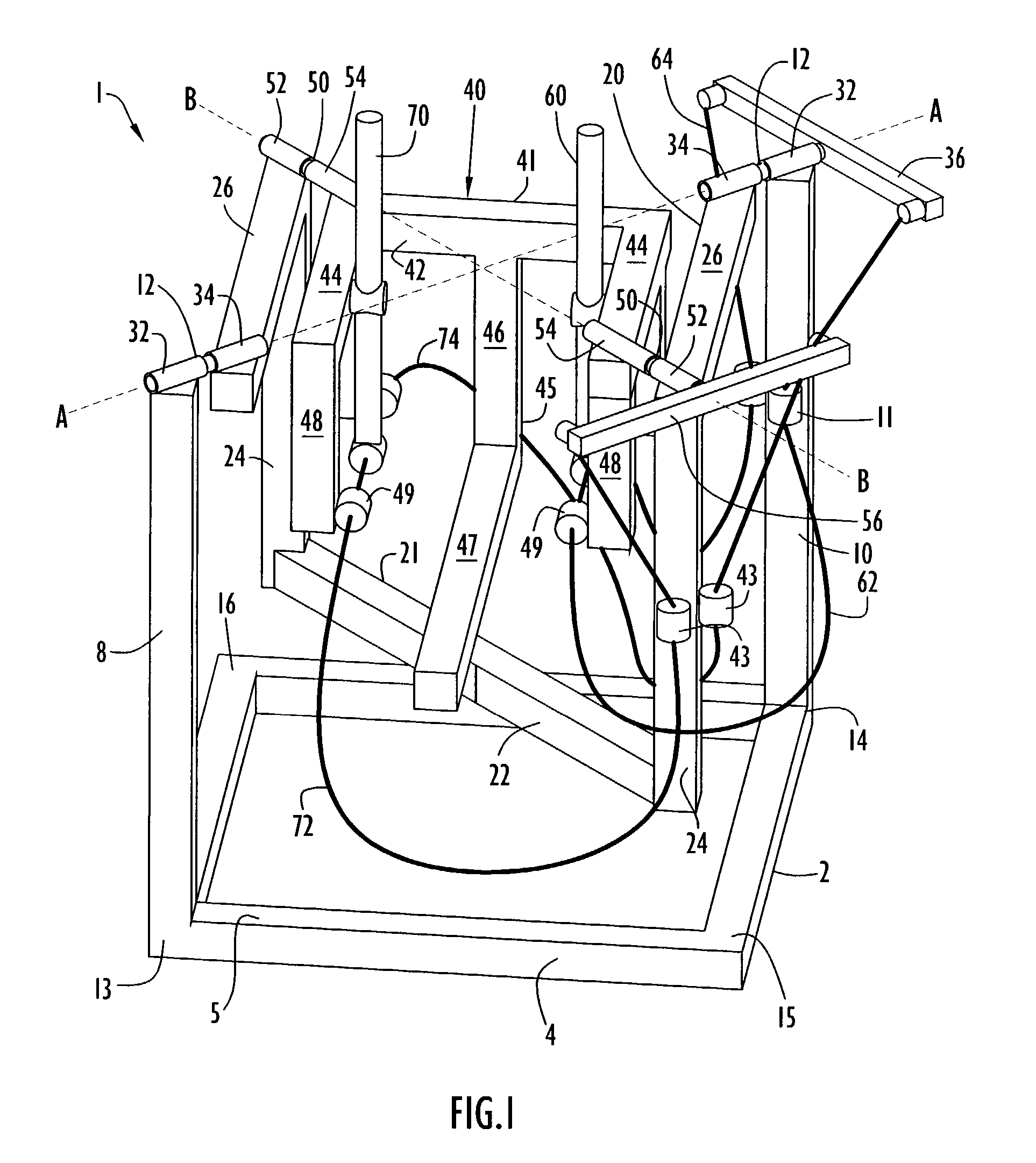 Motion platform system and method of rotating a motion platform about plural axes