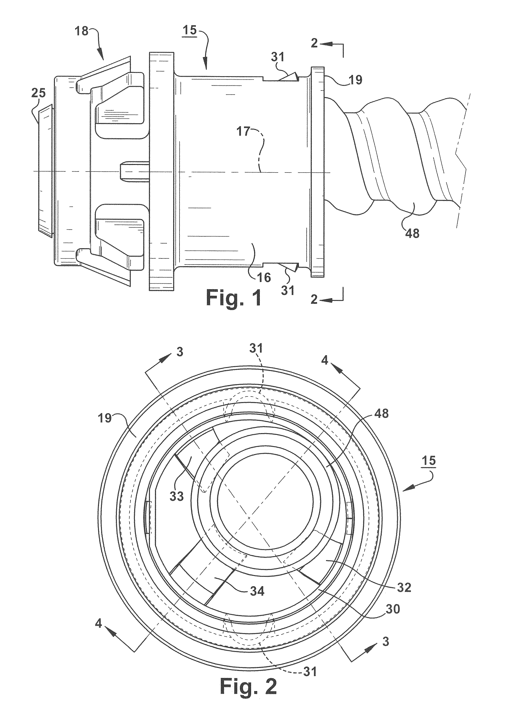 Snap-in connector for electrical junction box