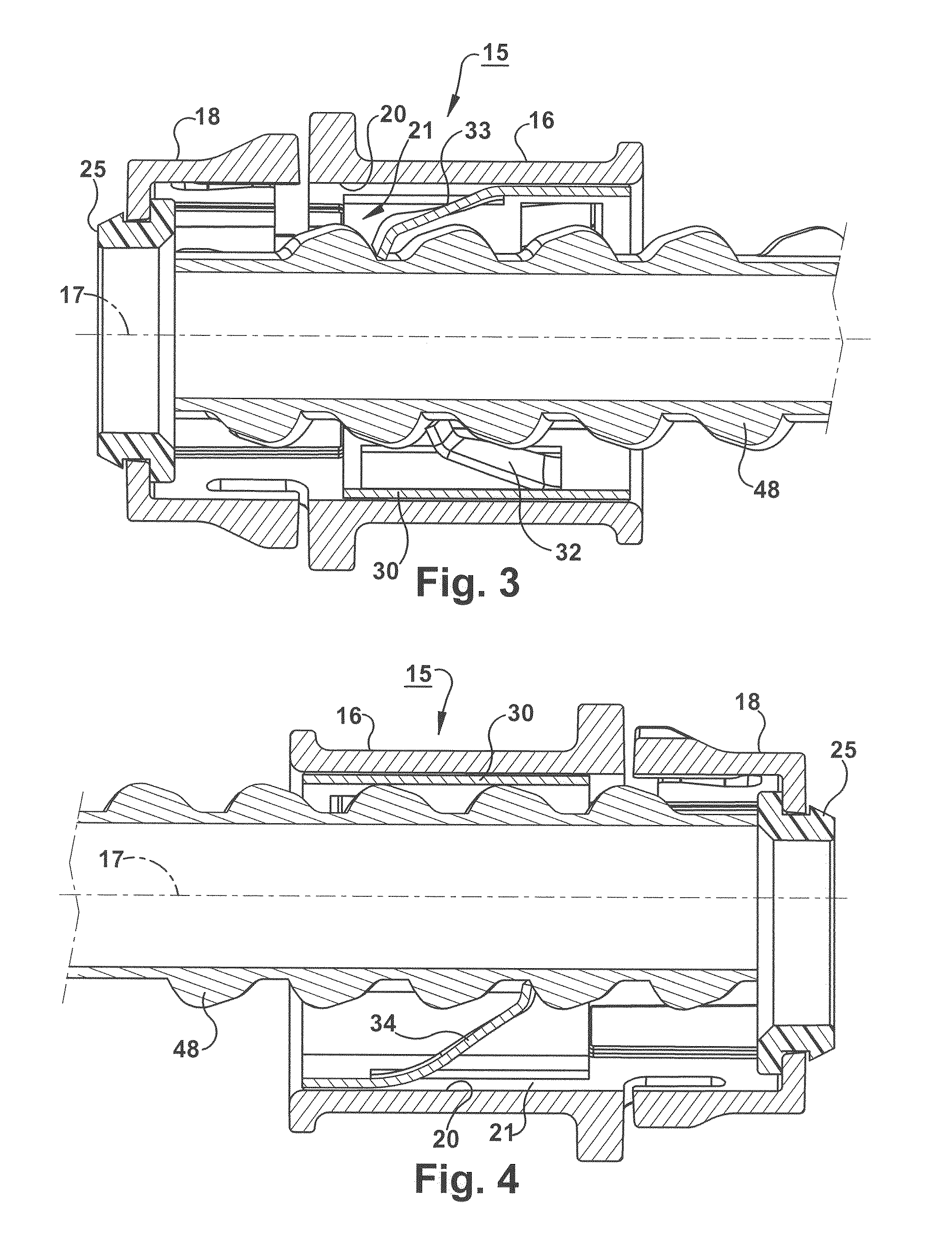 Snap-in connector for electrical junction box