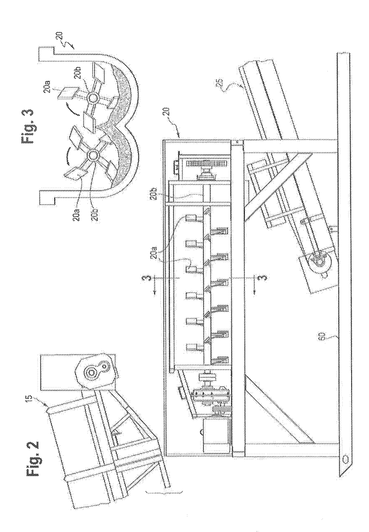 Portable system and method for processing waste to be placed in landfill