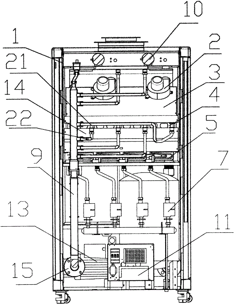 Hot water circulation medium gas module furnace