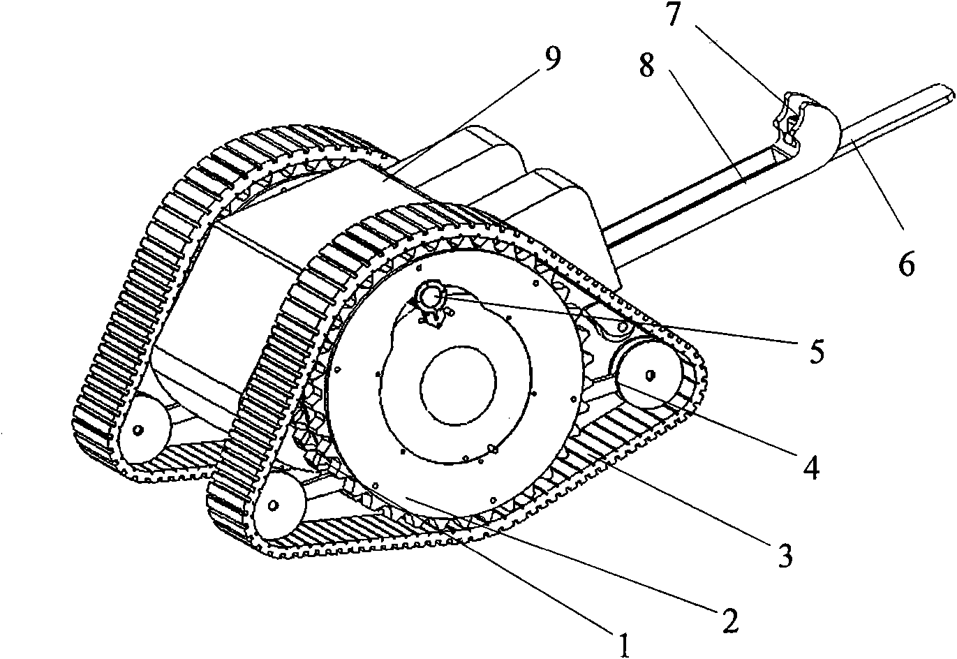 Minitype wheel/caterpillar structure-variable mobile-search reconnaissance robot