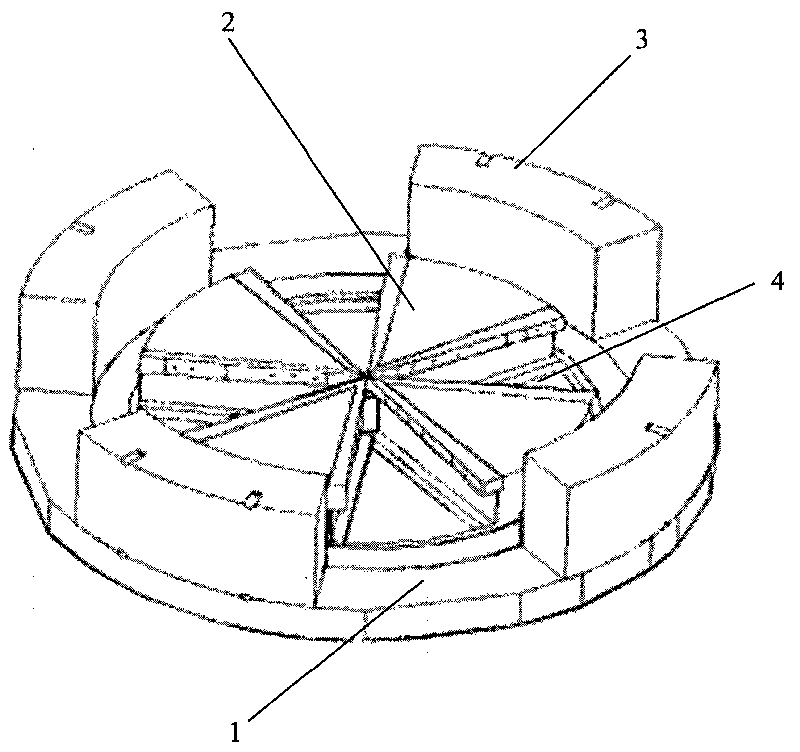 Strong-focusing straight-sided sector magnet of medium-energy rotary accelerator