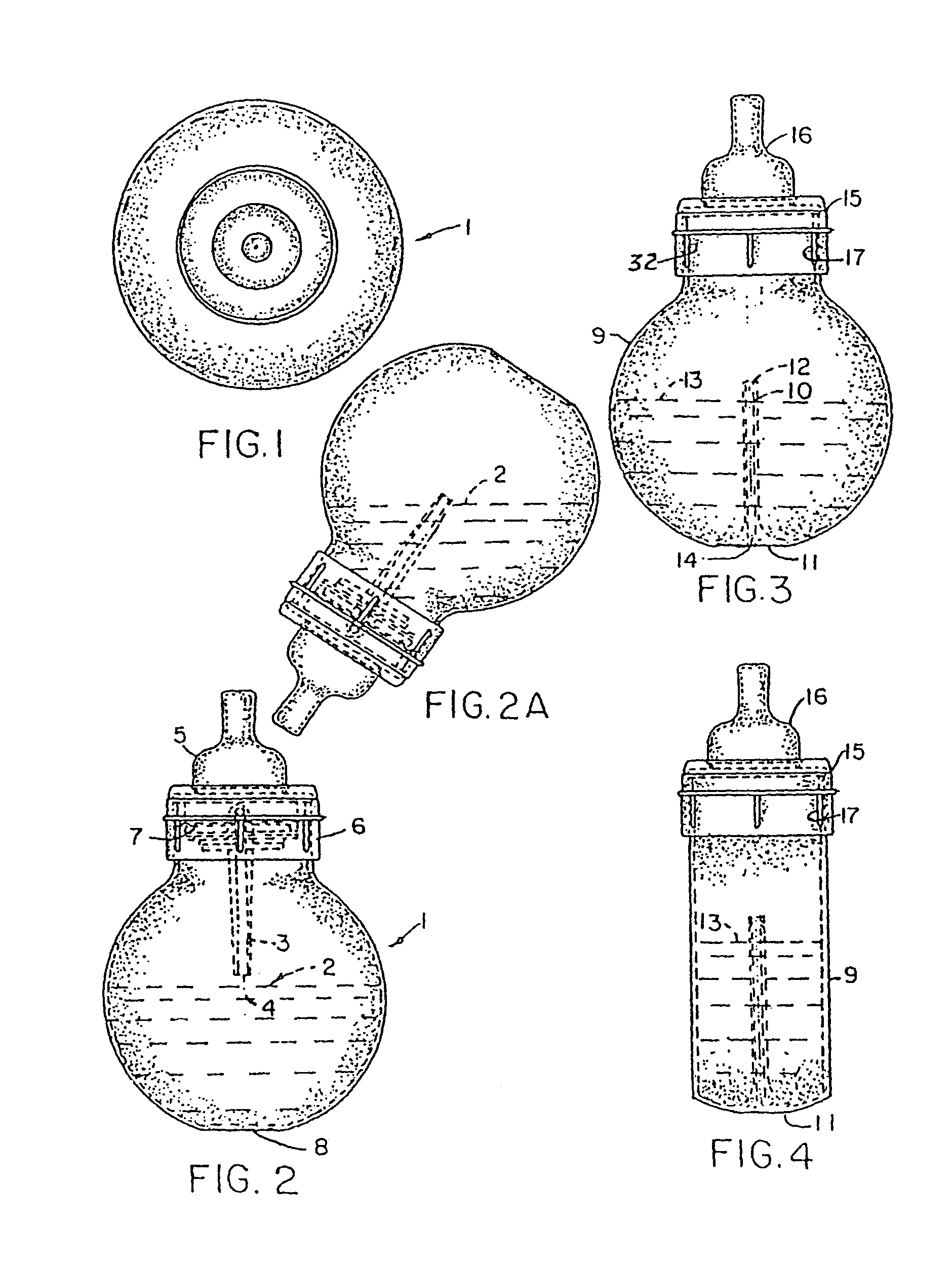 Fully vented wide rim nursing bottle with canted vent tube